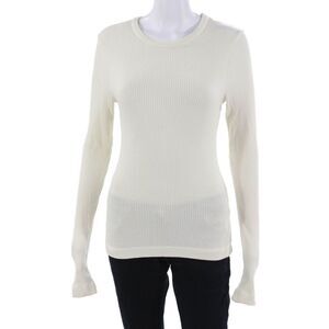 Citizens of Humanity Women Beige Basic Long Sleeve Crew Neck T-Shirt Size S